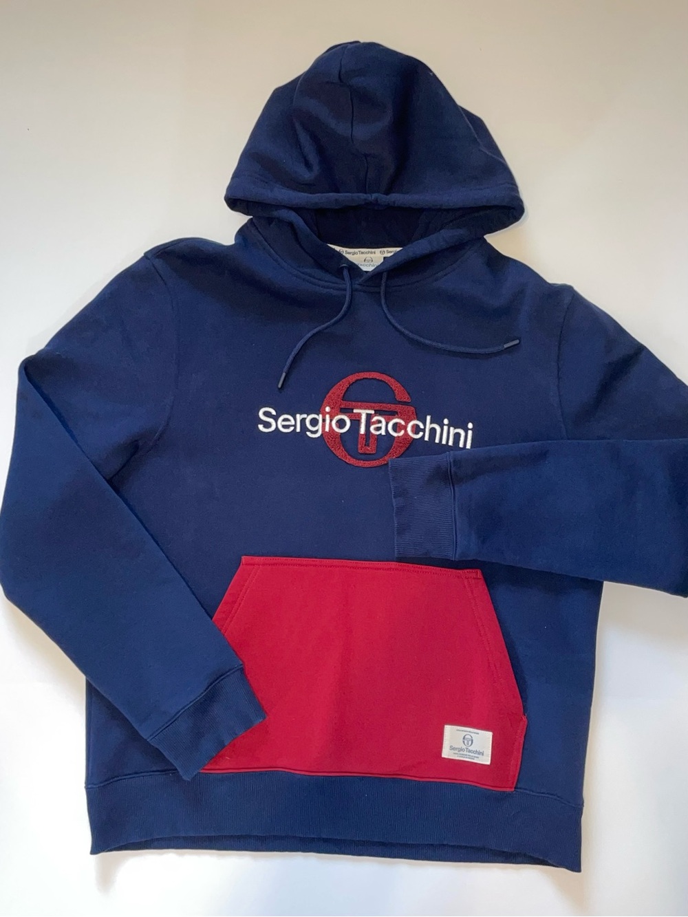 Sergio Tacchini Navy Blue Colorblock Hoodie Sweatshirt XL